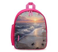 Turtle Hatchlings Crawling on The Beach Cute Mini Backpack for Women Men Lightweight Shopping Travel Daypack 12.6 In Small Bag