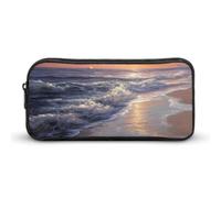 Turtle Hatchlings Crawling on The Beach Cute Pencil Case Large Capacity Makeup Pouch Portable Pencil Bag with Zippered