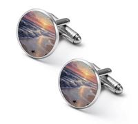 Turtle Hatchlings Crawling on The Beach Trendy Cufflinks for Men Cuff Links Shirt Suit Accessories Wedding Tuxedo Dress Classic Jewelry