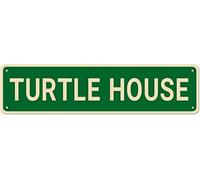 Turtle House Sign, Turtle Decor Turtle Sign Turtle Lover Gift, Funny Wall Decor For Home/Man Cave, Quality Metal Tin Signs 16X4 Inch