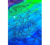 Turtle In Blue Ombre' Waters, 200 Unlined, Bubble-Detailed, 8x11 Page, Hardcover Journal, Art Pad, Sketchbook, Drawing Book: Made With Hand-Drawn And ... Linder @ MaryEMade And Tammy Thomas @ TammyT