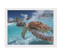 Turtle in Clear Sea Water 5D Diamond Art Painting Kits for Adults Square Full Drill Gem Arts Dot Paint