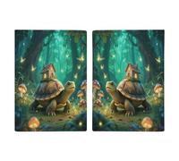 Turtle in The Forest Passport Holder for Travel Passport Wallet Cover Travel Document Organizer Credit Card Holder Passport Cover