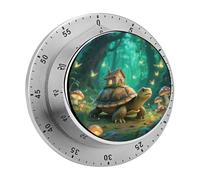 Turtle in The Forest Timers Kitchen Chef Cooking Timers Portable Countdown Alarm Loud Countdown Clock Waterproof Stainless Steel Timer Compact 60-Minute Mechanical Timer Daily Use