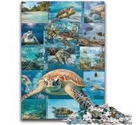 Turtle in The Ocean Jigsaw Puzzles 1000 Pieces for Adults Teens,Toys Educational Games Stress Relieving Wishlist with Santa Claus (38x52cm)