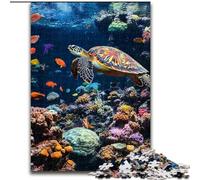 Turtle in The Ocean Jigsaw Puzzles for Teenagers 1000 Jigsaws, Art Interesting Stress Reduction Wishlist with Santa Claus for Age 14 (26x38cm)