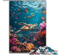 Turtle in The Ocean Jigsaw Puzzles for Teenagers 1000 Piece, Fun Games Wall Decoration Unique Birthday And Xmas Gifts (50x75cm)