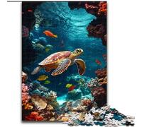 Turtle in The Ocean Jigsaws Puzzles 1000 Pieces for Teenagers Gifts, Learning Educational Toys Family Games Suitable for Desktop Decoration (50x75cm)