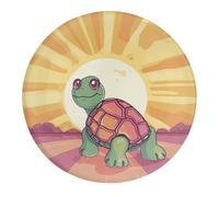 Turtle in The Sun Fridge Magnets for Home, Magnetic Refrigerator Sticker for Whiteboard, Circle Waterproof Fridge Magnet for Refrigerator, Locker, Car Garage, Office Decor 1 PCS