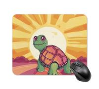 Turtle in The Sun Mouse Pad Square Laptop Mouse Mat Cute Computer Mousepad Keyboard Pad Non-Slip Desk Pads for Gaming Office Work Home 20 * 25cm