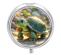 Turtle in The Sun Pill Case Pill Box with 3 Compartments