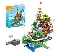 Turtle Island Building Blocks Set - 2765PCS Sea Turtle Sailboat Bricks Kit, Collectible Animal Sailing Ship Model, Home Office Decor, DIY Fantasy Nautical Toy, Creative Gift for Adult