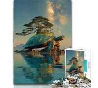 Turtle Island Landscape 1000 Piece Jigsaw Puzzles for Teenagers Gifts,Decompressing Intellectual Educational Toy Secret Santa Gifts (50x75cm)
