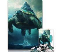 Turtle Island Landscape Jigsaw Puzzles for Adults Teenagers Jigsaws Puzzle,Staycation Kill Time with Fully Interlocking Randomly Shaped Pieces (38x26cm)