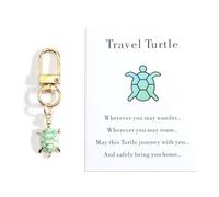 Turtle Keychain, Tortoise Travel Charm, Travel Turtle Keyring, Car Keyring Women, Accessories Gifts for Women, Cute Car Essentials, Goodbye and Congratulations Gifts (Green)