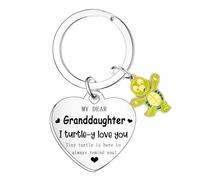 Turtle Keyring for Granddaughter Gifts for Granddaughter from Grandma Grandpa I Turtle-y Love You Keychain Christmas Birthday Gifts for Granddaughters