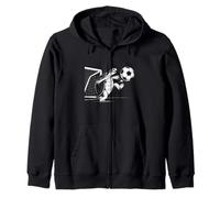 Turtle Kicking A Soccer Ball Cutting Through Air Zip Hoodie
