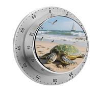 Turtle Kitchen Timer 60 Minute Visual Wind Up Timers Indoor Mechanical Timers with Magnetic Base Stainless Steel Timer for Home Cooking Time Management Tool