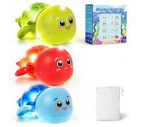Turtle Light Up Bath Toys for Toddlers 1-3, Water-Activated Flash & Change Color Light Up Toys , Baby Bath Toys 1 2 3 Year Boy Girl, Sensory Toys with Bath Lights for Kids Bath (3 Pack)
