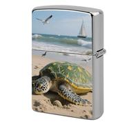 Turtle Lighter Case Metal Double-Sided Lighter Cover Pocket Lighters Sleeve Windproof Lighters Accessories for Men Women