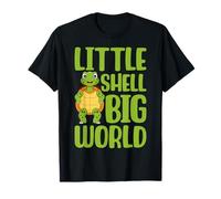 Turtle Little Shell Big World Cute Kids Cartoon T-Shirt