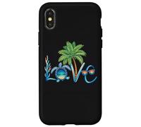 Turtle Love Tropical Palm Tree Ocean Sunset Coastal Summer Case for iPhone X/XS