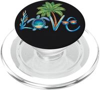 Turtle Love Tropical Palm Tree Ocean Sunset Coastal Summer PopSockets PopGrip for MagSafe