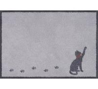 Turtle Mat Cat Walk Grey 60x85cm, inside and outside, washable, with multi-grip backing, grey