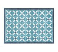 Turtle Mat, Runner, Flower Fields 75X120cm Blue - Dee Hardwicke design - Highly absorbent Indoor barrier mat with Multi-Grip backing, A120DT