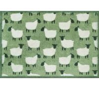 Turtle Mat Sheep Flock design- Green - highly absorbent indoor barrier mat, size 60x85cm