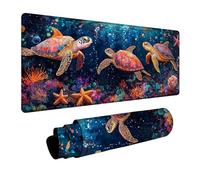Turtle Mouse Mat 48x24in, Gaming Mouse Pad Sea, Desk Mat with Non-Slip Rubber Base, Gaming Accessories, Mousepad with Stitched Edge, Office Accessories Keyboard Mousepad, for Office Laptop P-4639