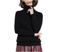 Turtle Neck for Women UK Long Sleeve Polo Roll Neck Tops Casual Loose Fit Sweater Ladies Elegant Sweatshirts Soft Thermal Winter Warm Lightweight Stretchy Slim Fit Blouse Pullover Solid 8-18