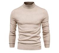 Turtle Neck Jumpers for Men Designer, Casual Fashionable Hooded Half Turtleneck Simple Solid Color Large Size Round Autumn Winter Knitted Soft Warm Slim Fit Long Sleeves Sweatshirts Work Jogging