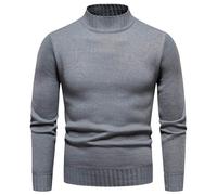 Turtle Neck Jumpers for Men Designer, Thickened Soft Warm Large Size Slim Fit Long Sleeves Simple Solid Color Autumn Winter Loungewear Stand Collar Comfortable Round Fashionable Sweatshirts Work Sport