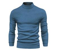 Turtle Neck Tops for Men Jumper with Mock Shirt Collar, Autumn Winter Round Knitted Comfortable Thickened Large Size Soft Warm Slim Fit Breathable Long Sleeves Loungewear Hooded Sweatshirts Work Sport