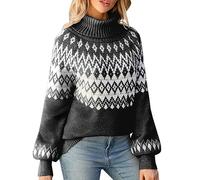Turtle Neck Tops for Women Jumper Winter- Lightweight Stretch Warm Loose Knitted Plain Pullover Thick Oversized Classic-Fit Solid Color Casual Long Sleeve Fall Winter Sweatshirt Work Party