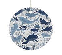 Turtle Octo Pus Pattern Theme Pendant Xmas Ornaments Double Sided Crafts For Souvenir Home Friends