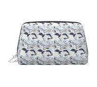Turtle Octopus Pattern Ocean Theme Print Cosmetic Bag for Women Travel Toiletry Dorm Room Use Makeup Bags Organizer