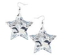 Turtle Octopus Pattern Ocean Theme Printed Leather Pierced Earring Set, 1 Pair Lightweight Bohemian Earrings Birthday Party Jewelry Gifts For Women
