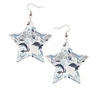 Turtle Octopus Pattern Ocean Theme Printed Leather Pierced Earring Set, 1 Pair Lightweight Bohemian Earrings Birthday Party Jewelry Gifts For Women