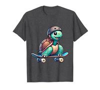 Turtle On A Skateboard T-Shirt, Men, Dark Heather Grey, 6X-Large