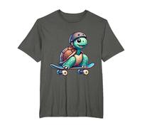 Turtle On A Skateboard T-Shirt, Men's Big and Tall, Asphalt Grey, 2X Tall
