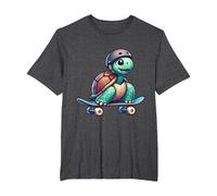 Turtle On A Skateboard T-Shirt, Men's Big and Tall, Dark Heather Grey, 4X Tall