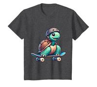 Turtle On A Skateboard T-Shirt, Youth, Dark Heather Grey, 3T