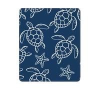 Turtle On Blue Background Square Mouse Pad Sewn Edge Design 10&12in