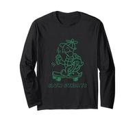 Turtle on Skateboard Slow Sundays Lazy Days Funny Statement Long Sleeve T-Shirt