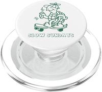 Turtle on Skateboard Slow Sundays Lazy Days Funny Statement PopSockets PopGrip for MagSafe