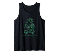 Turtle on Skateboard Slow Sundays Lazy Days Funny Statement Tank Top