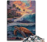 Turtle on The Beach 1000 Piece Jigsaw Puzzles for Adults Gifts,Challenging To Complete But Fun And Humorous Unique Home Decor And Gifts (50x75cm)