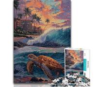 Turtle on The Beach 1000 Piece Jigsaw Puzzles for Teenagers,Challenging Game Gifts for Is Ideal As A Gift for The Whole Family (50x75cm)